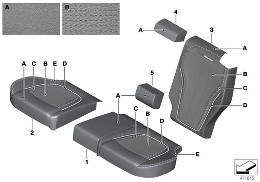 Genuine BMW 52207991363 F15 Cover Backrest, Leather, Rear Left INDIVIDUAL (Inc. X5) | ML Performance US US Car Parts