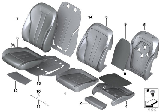 Genuine BMW 52107480208 F15 F16 Sports Seat Cover Leather CANBERRABEIGE (Inc. X5 & X6 28iX) | ML Performance US US Car Parts