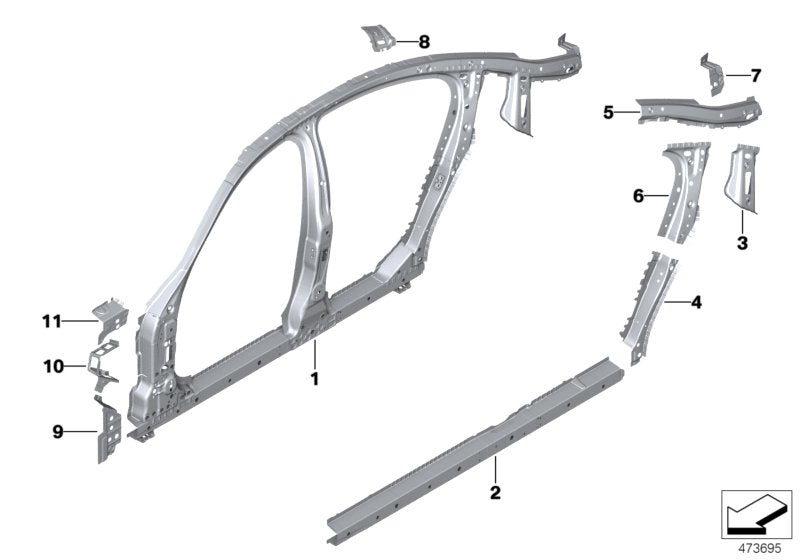 Genuine BMW 41007437478 G30 F90 G31 C-Pillar Support, Right (Inc. 520d, 520d ed & 518d) | ML Performance US US Car Parts