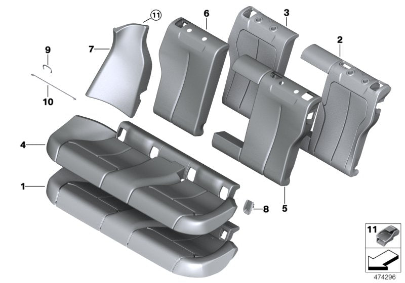 Genuine BMW 52207345612 Seat Cover Leather SCHWARZ (Inc. 418i, 420d & 430i) | ML Performance US US Car Parts