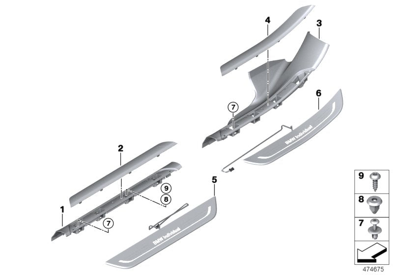 Genuine BMW 51477378049 G11 Cover, Trim Strip, Rear Left (Inc. 750LiX, 750Li & 740Li) | ML Performance US US Car Parts