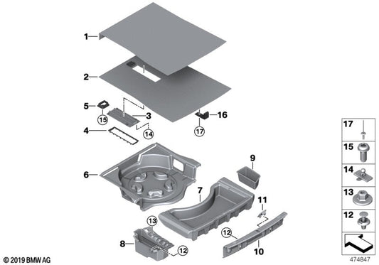 Genuine BMW 51477360175 G11 Storage Bin, Trunk, Left (Inc. 750i, 730i & 740LdX) | ML Performance US US Car Parts
