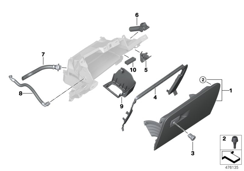 Genuine BMW 51169357799 G30 F90 G31 Frame, Glovebox Left hand drive (Inc. 530e, M550iX & 530i) | ML Performance US US Car Parts