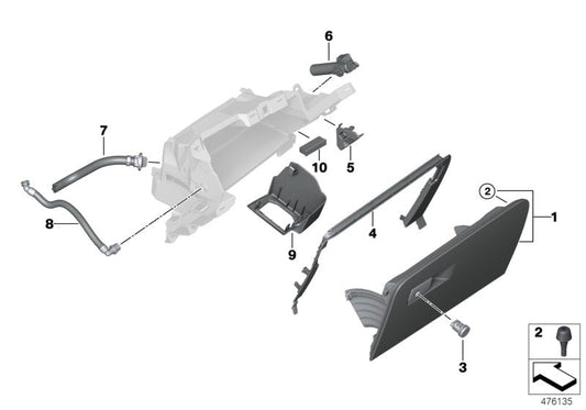 Genuine BMW 51169357799 G30 F90 G31 Frame, Glovebox Left hand drive (Inc. 530e, M550iX & 530i) | ML Performance US US Car Parts