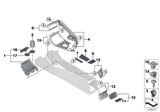 Genuine BMW 51169292532 F39 Insert Mat, Storage Compartment (Inc. X1 & X2 M35iX) | ML Performance US US Car Parts