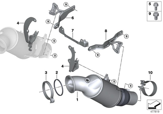 Genuine BMW 18328662909 RR31 Holder For Cat.Converter Near Engine L. (Inc. M760LiX, Cullinan Black Badge & Cullinan) | ML Performance US US Car Parts