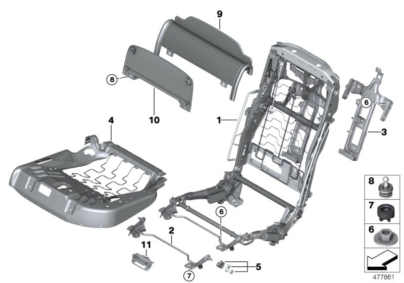 Genuine BMW 52207360599 G11 Seat Pan Left (Inc. 750LiX 4.0, 750iX & 740eX) | ML Performance US US Car Parts