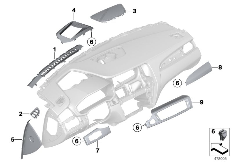 Genuine BMW 51459184124 F25 F26 Cover Instr.Panel, Driver's Side Left hand drive (Inc. X3) | ML Performance US US Car Parts