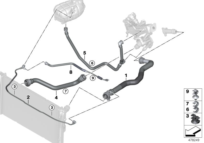 Genuine BMW 17128514077 F20 F21 Hose For Cylinder Head Radiator (Inc. 114d & 116d)