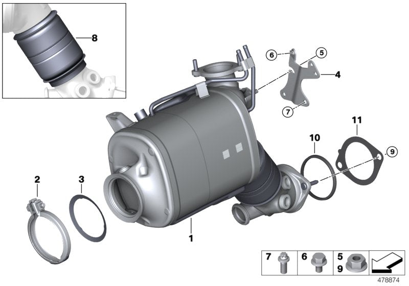 Genuine BMW 18328580684 G05 G30 G20 At-Diesel Particulate Filter EU6 (Inc. 630dX, X4 30dX & X7 30dX) | ML Performance US US Car Parts
