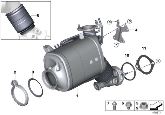 Genuine BMW 18328580684 G05 G30 G20 At-Diesel Particulate Filter EU6 (Inc. 630dX, X4 30dX & X7 30dX) | ML Performance US US Car Parts
