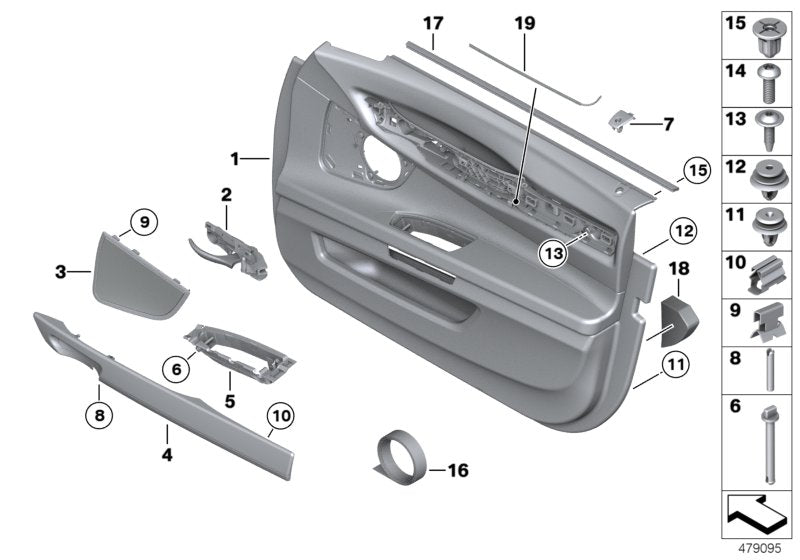 Genuine BMW 51419151204 Cover Door Wood Ash Anthracite Fr. Rt. (Inc. 750LiX, 750LiX 4.4 & 750i) | ML Performance US US Car Parts