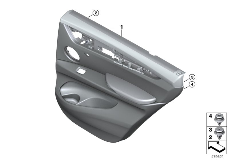 Genuine BMW 51427484616 F15 Door Lining Leather Rear Right TERRA/NUSSBRAUN (Inc. X5) | ML Performance US US Car Parts