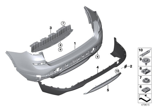 Genuine BMW 51127392991 F25 Bumper Trim Panel, Primed, Rear X-LINE / PDC (Inc. X3) | ML Performance US US Car Parts