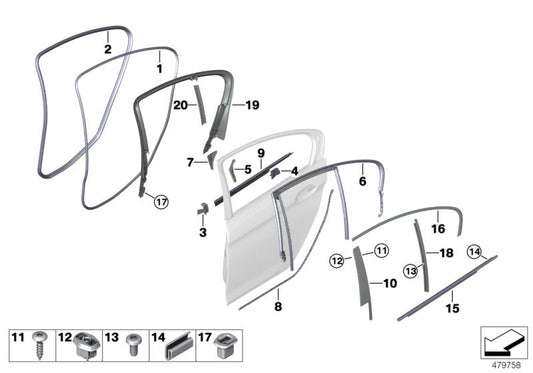 Genuine BMW 51357384941 F90 G30 Cover, Window Frame, Rear Left SSR (Inc. 540iX, 525d & M5) | ML Performance US US Car Parts