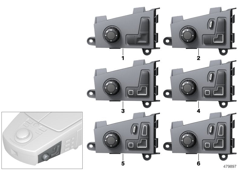 Genuine BMW 61316918384 E66 E65 E67 Switch Seat Adjusting Front Left (Inc. 735i, 745Li & 730i) | ML Performance US US Car Parts