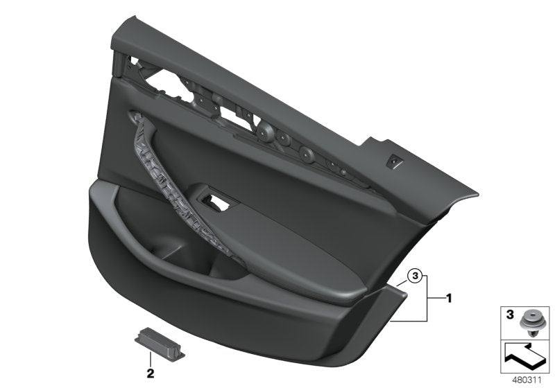 Genuine BMW 51427477256 G30 G31 Door Trim Panel, Rear, Right SCHWARZ (Inc. 520dX, 530d & 540dX) | ML Performance US US Car Parts
