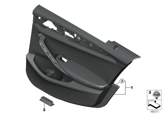 Genuine BMW 51427477163 G30 G31 Door Trim Panel, Rear, Left SCHWARZ (Inc. 520d ed, 520i & 518d) | ML Performance US US Car Parts