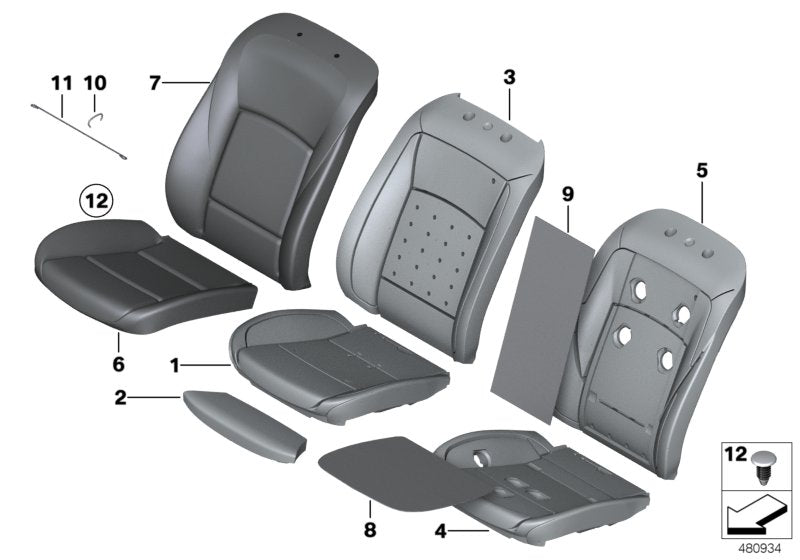 Genuine BMW 52107350006 Cover, Comfort Backrest, Perf. Lthr, Rt LZLZ,LZSJ SCHW. (Inc. 525d, 525dX & 550iX 4.4) | ML Performance US US Car Parts