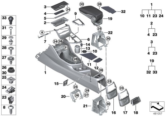 Genuine BMW 51169285393 F46 Insert Mat For Center Console Left hand drive (Inc. 220dX, 214d & 225iX) | ML Performance US US Car Parts