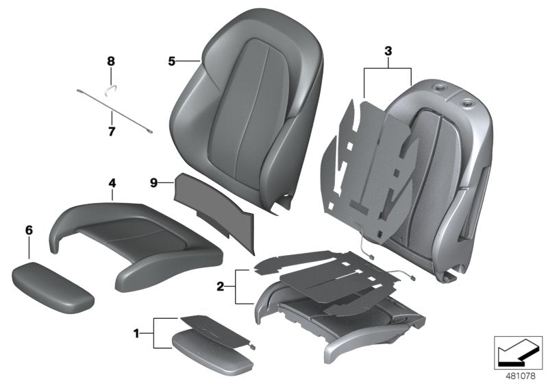 Genuine BMW 52107374639 Cloth Sport Seat Cover ANTHRAZIT/GRAU (Inc. 225i, 220i & 216i) | ML Performance US US Car Parts