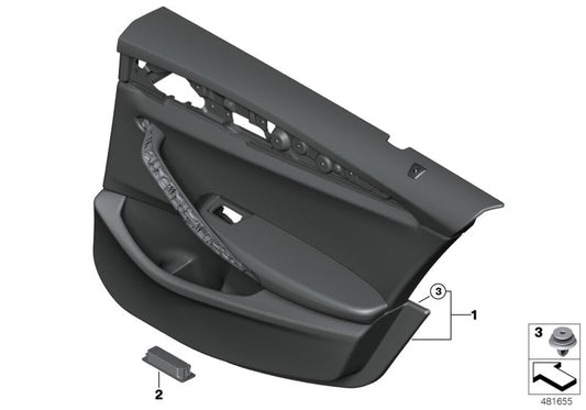 Genuine BMW 51428093177 G30 G31 Door Trim Panel, Rear, Left COGNAC (Inc. 525d, 518d & 530i) | ML Performance US US Car Parts