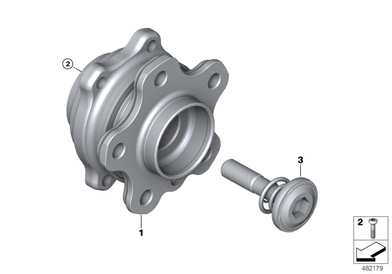 Genuine BMW 31206864571 G32 G05 Wheel Hub With Bearing M12X1,25 (Inc. 630iX, 630d & 630i) | ML Performance US US Car Parts