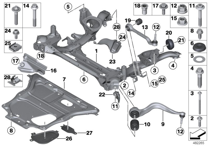 Genuine BMW 31106860841 F22 F21 Reinforcement Plate (Inc. 220dX, 420dX & 435iX) | ML Performance US US Car Parts