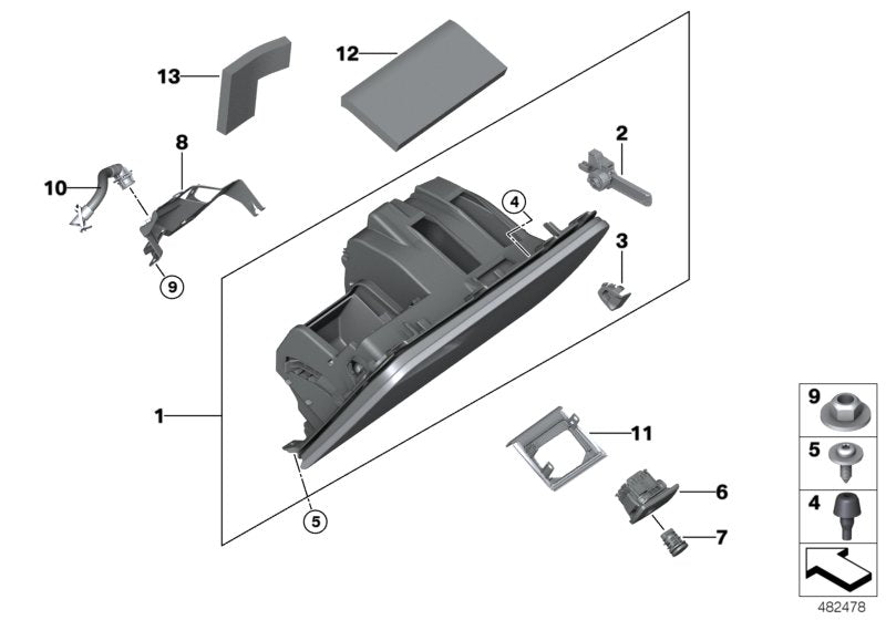Genuine BMW 51167941043 G02 Glove Box OYSTER (Inc. X3 & X4 M) | ML Performance US US Car Parts