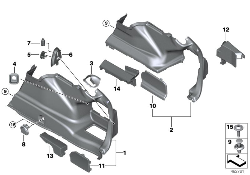 Genuine BMW 51477373570 F90 G30 Right Trunk Trim (Inc. 540iX, 520d ed & M550dX) | ML Performance US US Car Parts