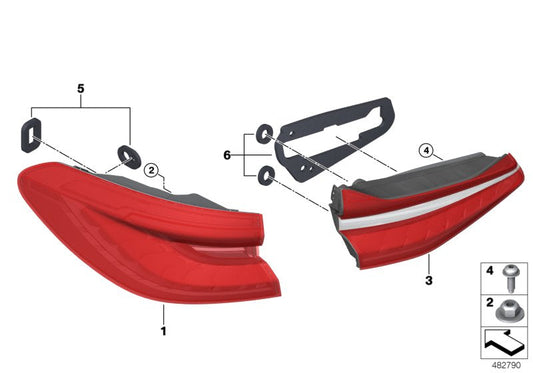 Genuine BMW 63217956277 G32 Set Of Seals, Rear Light, Side Panel (Inc. 620dX, 640iX & 630d) | ML Performance US US Car Parts