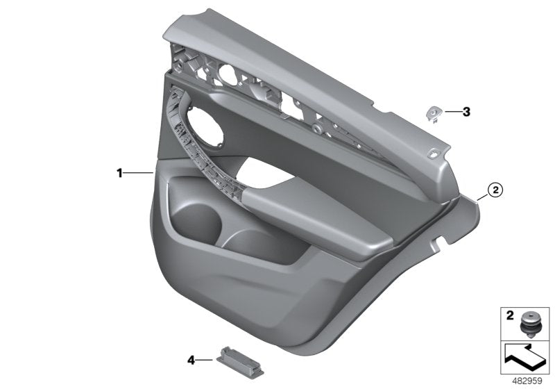 Genuine BMW 51427940291 G01 Door Trim Panel, Rear, Left MOKKA (Inc. X3) | ML Performance US US Car Parts