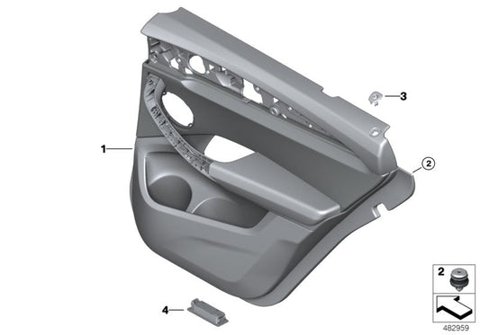 Genuine BMW 51428747063 Door Trim Panel, Rear, Left TARTUFO (Inc. X3) | ML Performance US US Car Parts