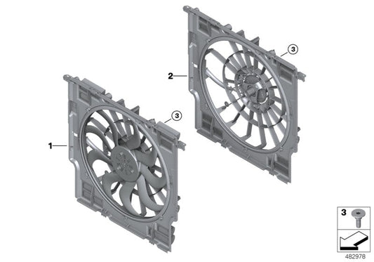 Genuine BMW 17428655762 G07 G05 G06 Fan Housing With Fan 850W (Inc. X7 50iX & X5) | ML Performance US US Car Parts