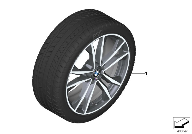 Genuine BMW 36110003046 F39 Rdci Wheel&Tire, Wntr Orbitgrey Polished 225/45R19 96V (Inc. X2 & X1 18i) | ML Performance US US Car Parts