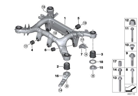 Genuine BMW 33328091298 F93 F92 F91 Rubber Mounting (Inc. M8) | ML Performance US US Car Parts