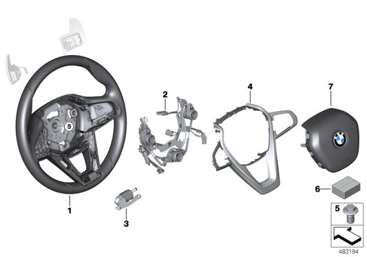 Genuine BMW 32306883780 G01 G02 Cover, Steering Wheel (Inc. X3) | ML Performance US US Car Parts