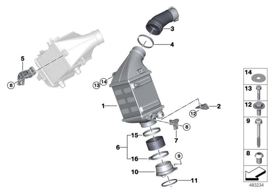 Genuine BMW 17137992155 Charge-Air Cooler ZYL 5-8 (Inc. Alpina B7) | ML Performance US US Car Parts