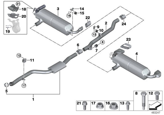 Genuine BMW 18308637729 G32 G11 Front Muffler (Inc. 630i & 730i) | ML Performance US US Car Parts