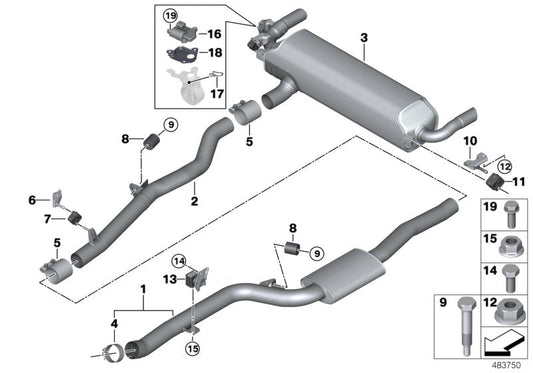 Genuine BMW 18308637981 G11 Intermediate Pipe (Inc. 740e, 740Le & 740eX) | ML Performance US US Car Parts