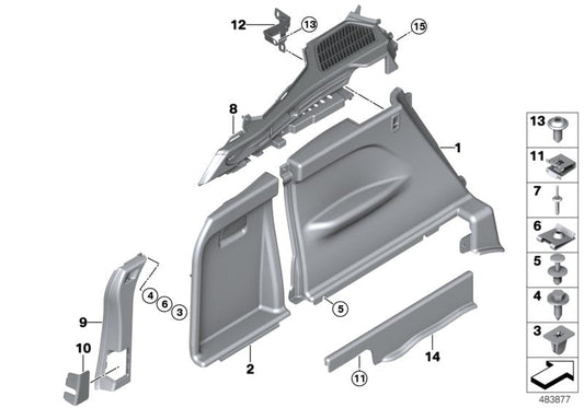 Genuine BMW 51477344247 F15 Left Front Lugg.Compartment Trim Panel OYSTER (Inc. X5) | ML Performance US US Car Parts