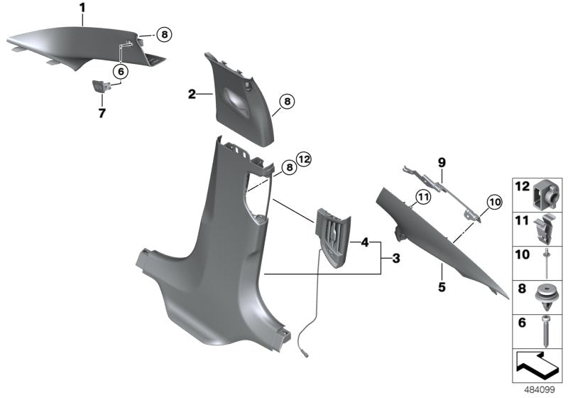 Genuine BMW 51437419854 G30 F90 G31 Cover, B-Column Bottom Right SCHWARZ (Inc. 520dX, 530iX & 520i 1.6) | ML Performance US US Car Parts
