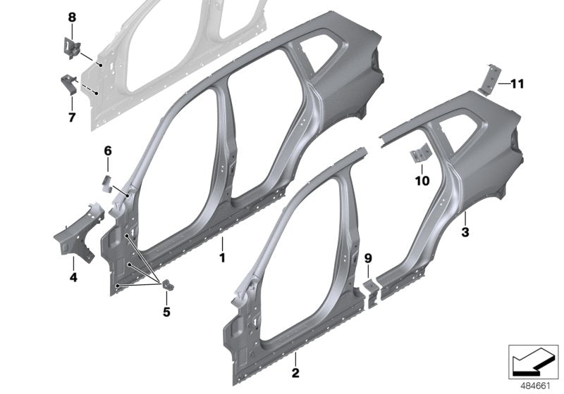Genuine BMW 41007494553 Reinforcement Plate, D-Pillar, Left (Inc. X3) | ML Performance US US Car Parts
