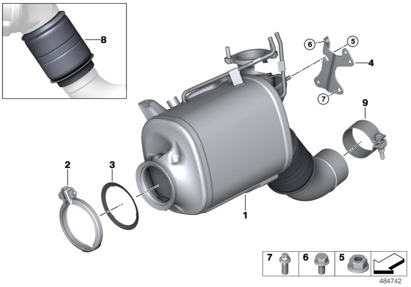 Genuine BMW 18308581786 G11 G06 G02 At-Diesel Particulate Filter EU5 (Inc. 730Ld, 730LdX & X7 30dX) | ML Performance US US Car Parts