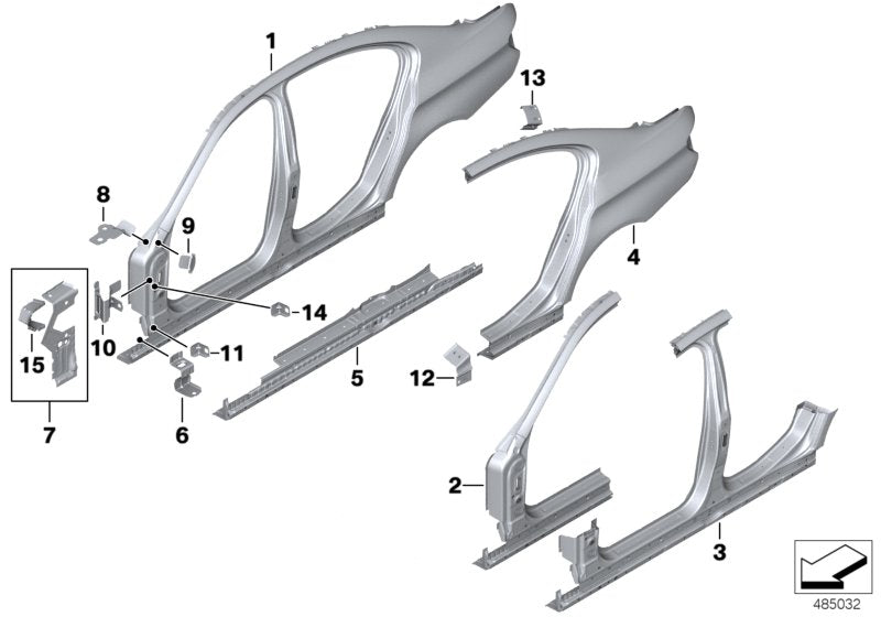 Genuine BMW 41357240504 Bracket, Side Panel, Column A Right (Inc. 535d, M550dX & 550iX) | ML Performance US US Car Parts