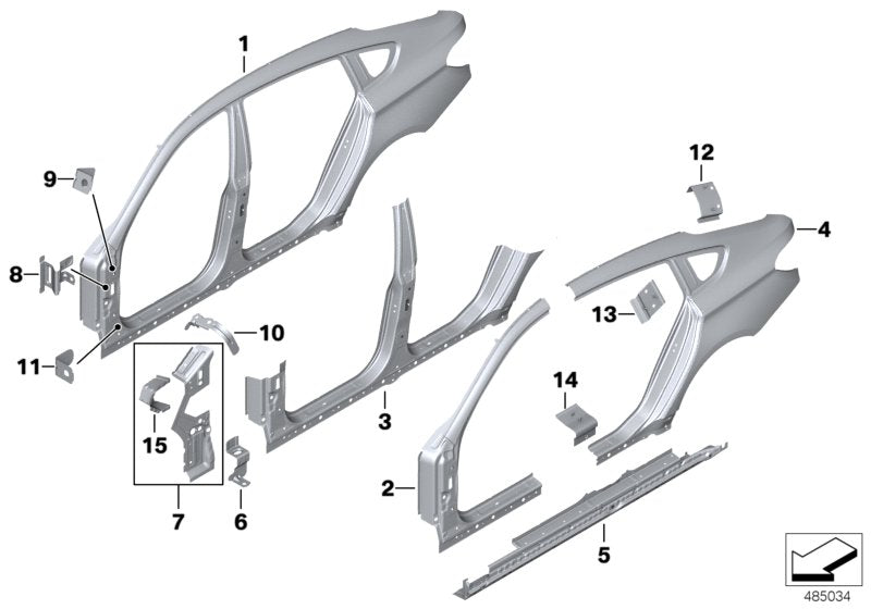 Genuine BMW 41107263703 Support, A-Pillar, Left (Inc. 535i, 650iX 4.4 & 530i) | ML Performance US US Car Parts