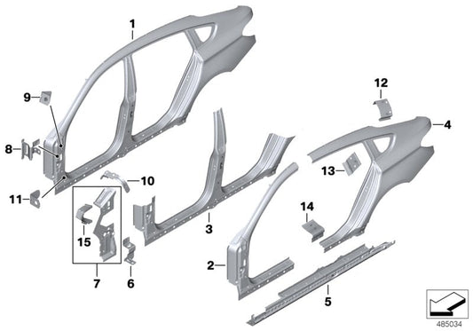 Genuine BMW 41107263703 Support, A-Pillar, Left (Inc. 535i, 650iX 4.4 & 530i) | ML Performance US US Car Parts