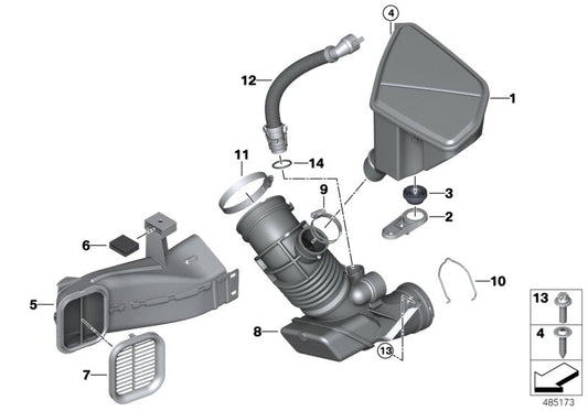 Genuine BMW 13718580439 G05 G06 G01 Resonator Holder (Inc. X3) | ML Performance US US Car Parts