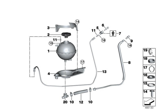 Genuine BMW 17108420264 Expansion Tank COOLING WATER (Inc. M6 GT3) | ML Performance US US Car Parts