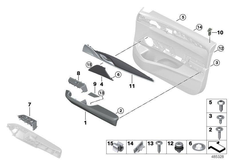 Genuine BMW 51419460213 G32 Trim, Door, Fineline, Front Left (Inc. 620d, 620dX & 630dX) | ML Performance US US Car Parts